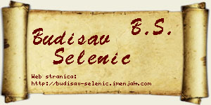 Budisav Selenić vizit kartica